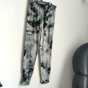 Black grey tie dye joggers